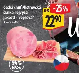 Albert Česká chuť mistrovská šunka nejvyšší jakosti - vepřová nabídka