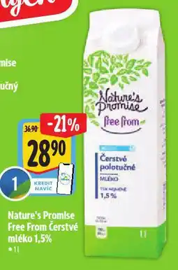 Albert Nature´s promise free form čerstvé mléko 1,5% nabídka