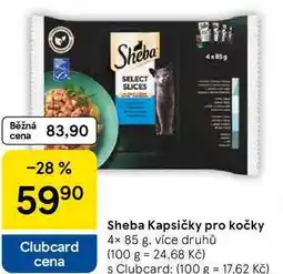 Tesco Sheba Kapsičky pro kočky, 4× 85 g nabídka