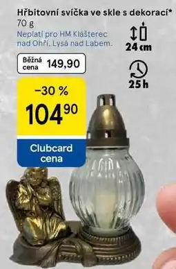 Tesco Hřbitovní svíčka ve skle s dekorací, 70 g nabídka