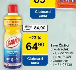 Tesco Savo Čisticí prostředek, 1,2 1, více druhů nabídka