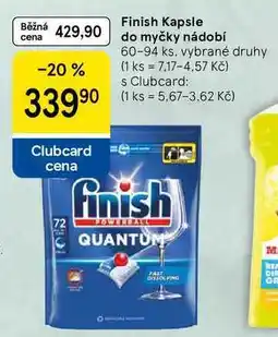 Tesco Finish Kapsle do myčky nádobí, 60-94 ks, vybrané druhy nabídka