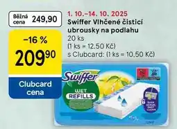 Tesco Swiffer Vlhčené čisticí ubrousky na podlahu, 20 ks nabídka