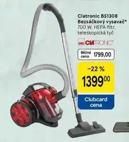 Tesco Clatronic BS1308 Bezsáčkový vysavač, 700 W, HEPA filtr, teleskopická tyč nabídka