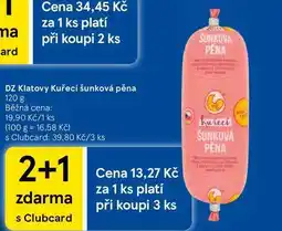 Tesco DZ Klatovy Kuřecí šunková pěna, 120 g nabídka