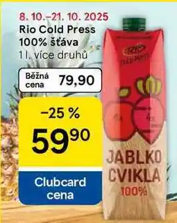 Tesco Rio Cold Press 100% šťáva, 1 l nabídka