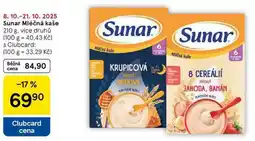 Tesco Sunar Mléčná kaše, 210 g, více druhů nabídka