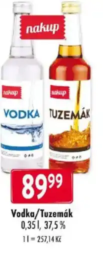 Qanto Vodka/Tuzemák nabídka