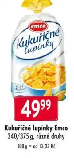 Qanto Kukuřičné lupínky Emco nabídka