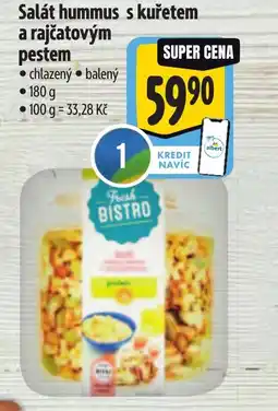 Albert Salát hummus s kuřetem a rajčatovým pestem nabídka