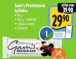 Albert Gam's Proteinová tyčinka nabídka