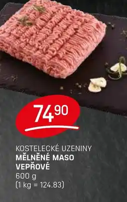 Flop Kostelecké uzeniny mělněné maso vepřové nabídka