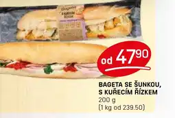Flop Bageta se šunkou, s kuřecím řízkem nabídka