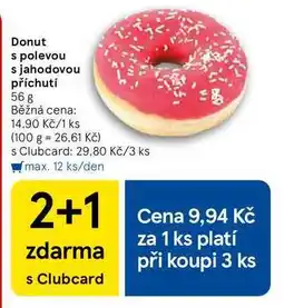 Tesco Donut s polevou s jahodovou příchutí, 56 g nabídka