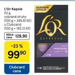 Tesco L'Or Kapsle, 52 g. vybrané druhy nabídka