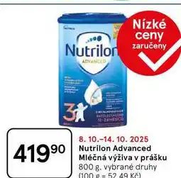 Tesco Nutrilon Advanced Mléčná výživa v prášku, 800 g, vybrané druhy nabídka