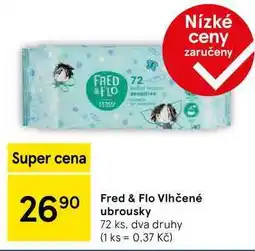 Tesco Fred & Flo Vlhčené ubrousky, 72 ks, dva druhy nabídka
