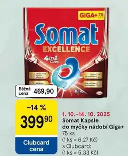 Tesco Somat Kapsle do myčky nádobí Giga+, 75 ks nabídka