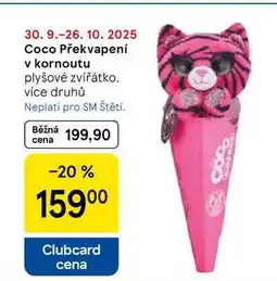 Tesco Coco Překvapení v kornoutu plyšové zvířátko. více druhů nabídka