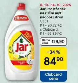 Tesco Jar Prostředek na ruční mytí nádobí citron, 1.35 l nabídka