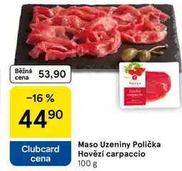 Tesco Maso Uzeniny Polička Hovězí carpaccio, 100 g nabídka