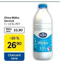 Tesco Olma Mléko čerstvé, 1 l, 1.5%, PET nabídka