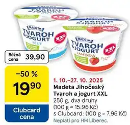 Tesco Madeta Jihočeský Tvaroh a jogurt XXL, 250 g, dva druhy nabídka