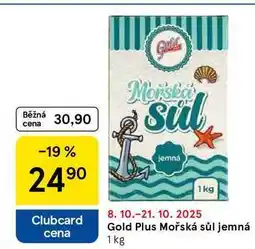 Tesco Gold Plus Mořská sůl jemná, 1 kg nabídka