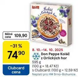 Tesco Don Peppe Koláč z Orlických hor, 595 g nabídka