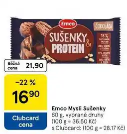 Tesco Emco Mysli Sušenky, 60 g. vybrané druhy nabídka