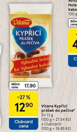Tesco Vitana Kypřicí prášek do pečiva, 5x 13 g nabídka