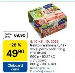 Tesco Nekton Wellness tuňák, 185 g. pevný podíl 130 g nabídka