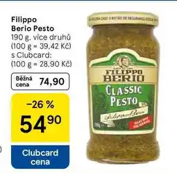 Tesco Filippo Berio Pesto, 190 g, více druhů nabídka