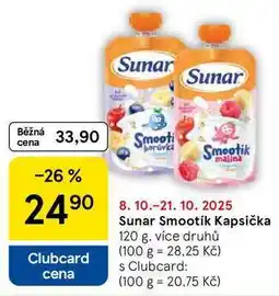 Tesco Sunar Smootík Kapsička, 120 g, více druhů nabídka