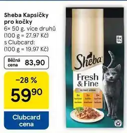 Tesco Sheba Kapsičky pro kočky, 6x 50 g, více druhů nabídka