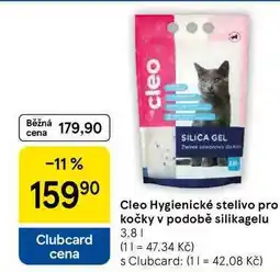 Tesco Cleo Hygienické stelivo pro kočky v podobě silikagelu, 3.8 l nabídka