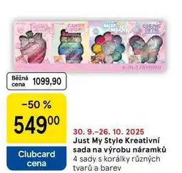 Tesco Just My Style Kreativní sada na výrobu náramků, 4 sady s korálky různých tvarů a barev nabídka