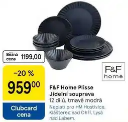 Tesco F&F Home Plisse Jídelní souprava, 12 dílů, tmavě modrá nabídka
