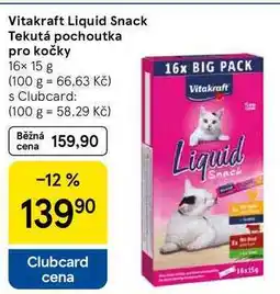 Tesco Vitakraft Liquid Snack Tekutá pochoutka pro kočky, 16x 15 g nabídka