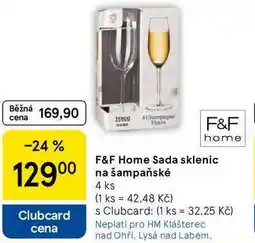 Tesco F&F Home Sada sklenic na šampaňské, 4 ks nabídka