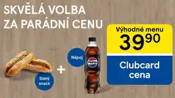 Tesco Výhodné menu slaný snack plus nápoj nabídka