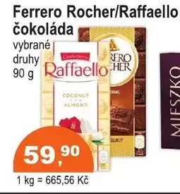 COOP DISKONT Ferrero Rocher/Raffaello čokoláda nabídka
