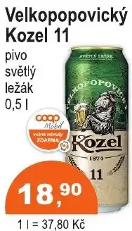 COOP DISKONT Velkopopovický Kozel 11 pivo světlý ležák nabídka