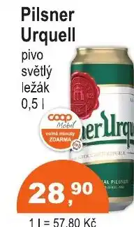 COOP DISKONT Pilsner Urquell pivo světlý ležák nabídka