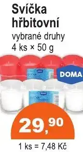 COOP DISKONT Svíčka hřbitovní nabídka