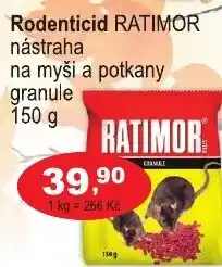 COOP DISKONT Rodenticid RATIMOR nástraha na myši a potkany granule nabídka