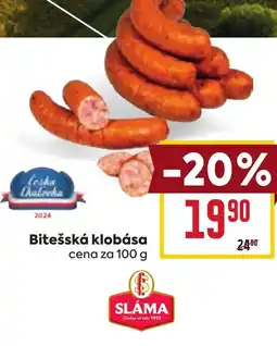 Billa Bitešská klobása nabídka
