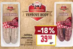Billa Jelitka, Jaternice nabídka