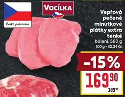 Billa Vepřová pečeně minutkové plátky extra tenké nabídka