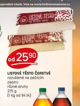 Flop LISTOVÉ TĚSTO ČERSTVÉ rozválené na pečícím papíru různé druhy 275 g nabídka